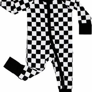 Little Sleepies Black and White Checkered Footies